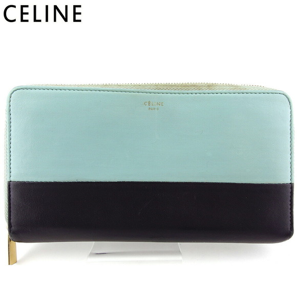 Celine long Zip leather black blue Wallet - Picture 1 of 6